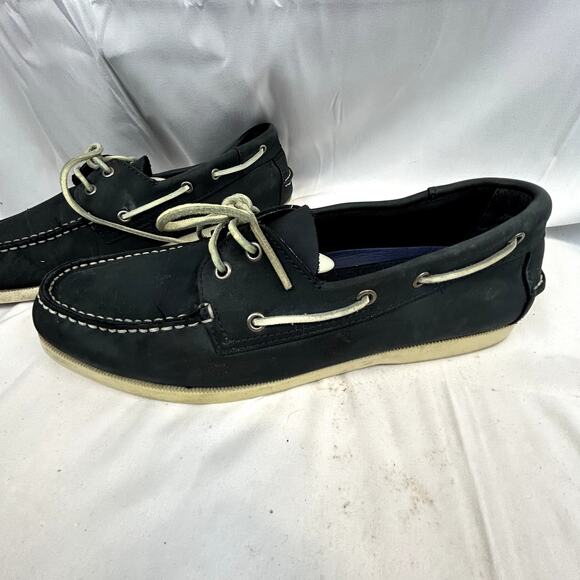 Joseph Abboud Size 12D Boat Shoe Men loafer Black suede leather 13343 - Picture 2 of 13